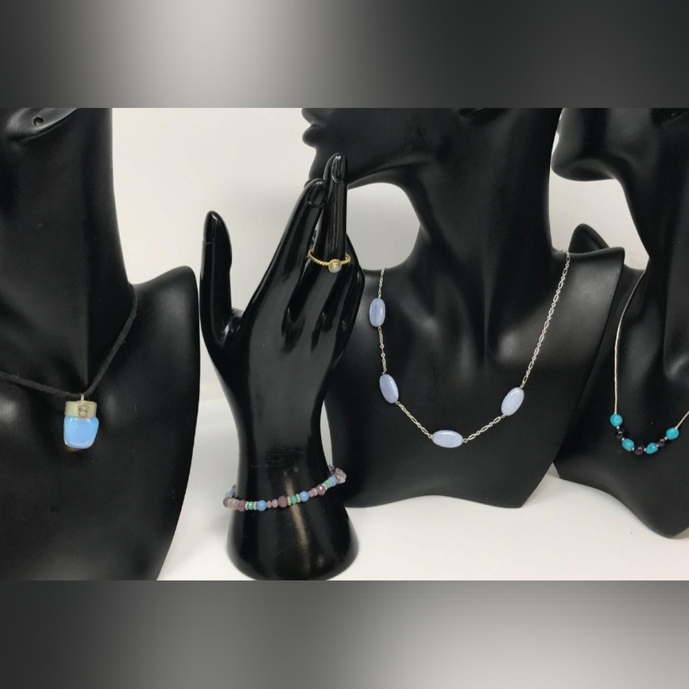 218. 3 Assorted Pieces of Throat Chakra Gemstone Jewelry Lot